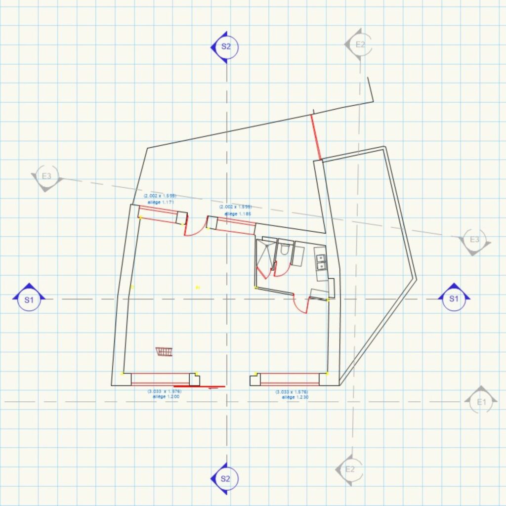 plan 2d architecture technique cotations dimensions relevé laser précis