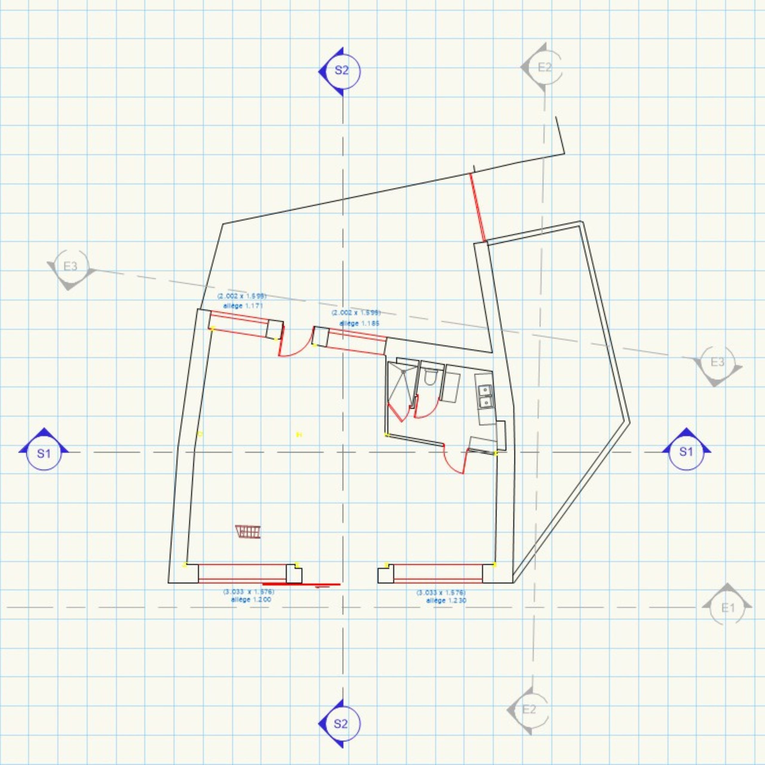 plan 2d architecture technique cotations dimensions relevé laser précis