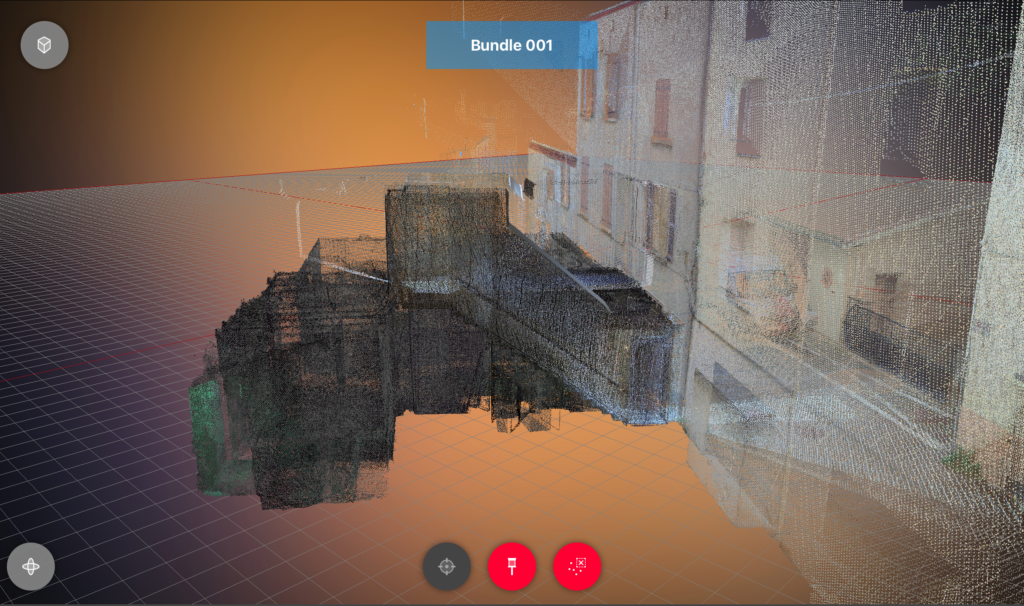 scan 3d bâtiment rural nuage de points relevé laser architecture pierre ancienne