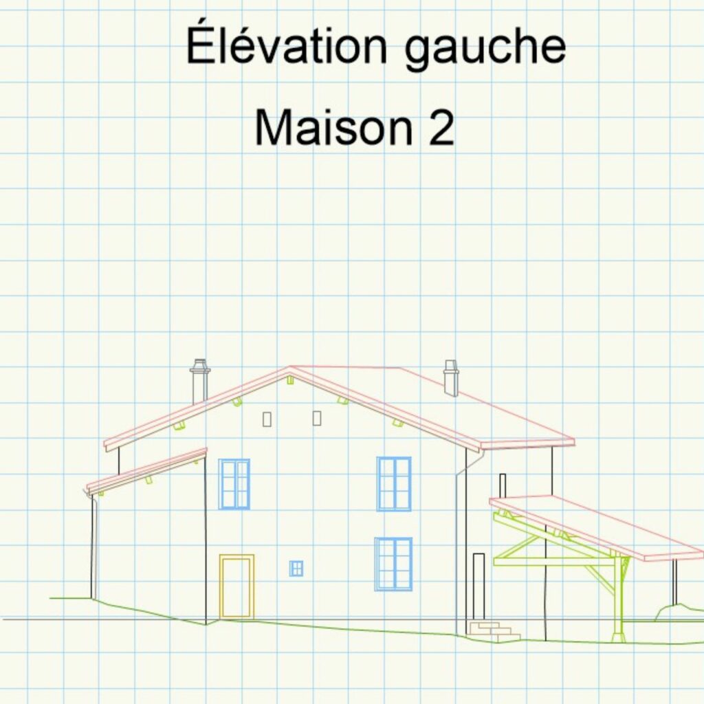 plan 2d élévation maison