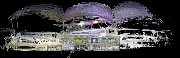 Nuage de points scan 3d bâtiment données brutes relevé laser haute densité